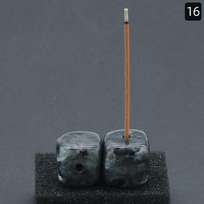 Natural Crystal Stone Square Incense Holder Base Crystal Aroma Stone Incense Holder Home Decoration Interior Decoration