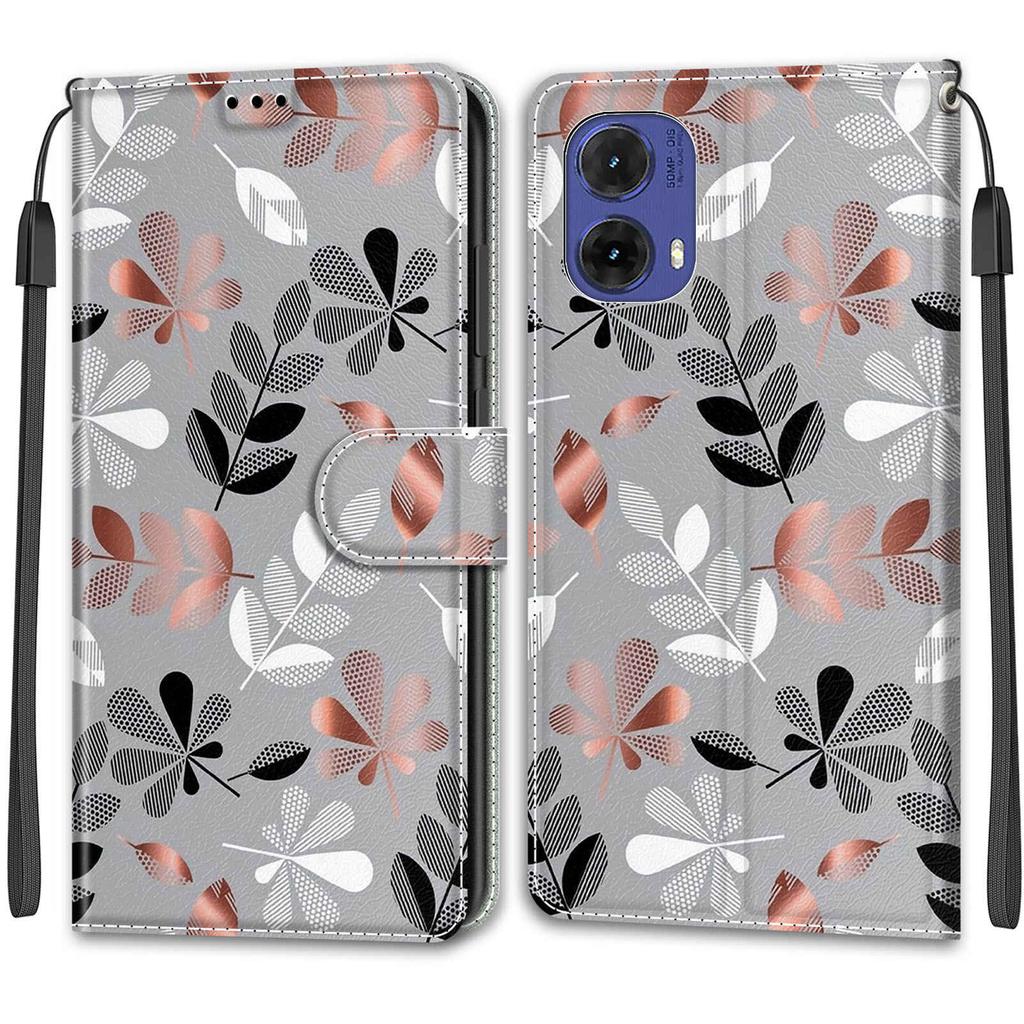Luxusní lakované kožené pouzdro Wallet Book Style Ochranný kryt pro Motorola Moto G85 5G/G75/G55 5G/G35/G34 5G/G24/G04/G15/G05/G84 5G/G54 5G/G24 Power