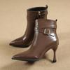 Fashion Autumn Winter Retro Belt Buckle Ankle Boots for Women Fashion Soft Sole Women's Shoes Designer Increase High Heel Boots Female