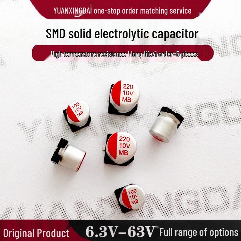 SMD Chip Solid Electrolytic Capacitor, 6.3-25V, 100-1000µF