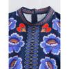 Vintage Print O-Neck Patchwork Maxi Dress Women Fashion Lantern Sleeves Loose Long Dresses Lady Casual Vacation Streetwear