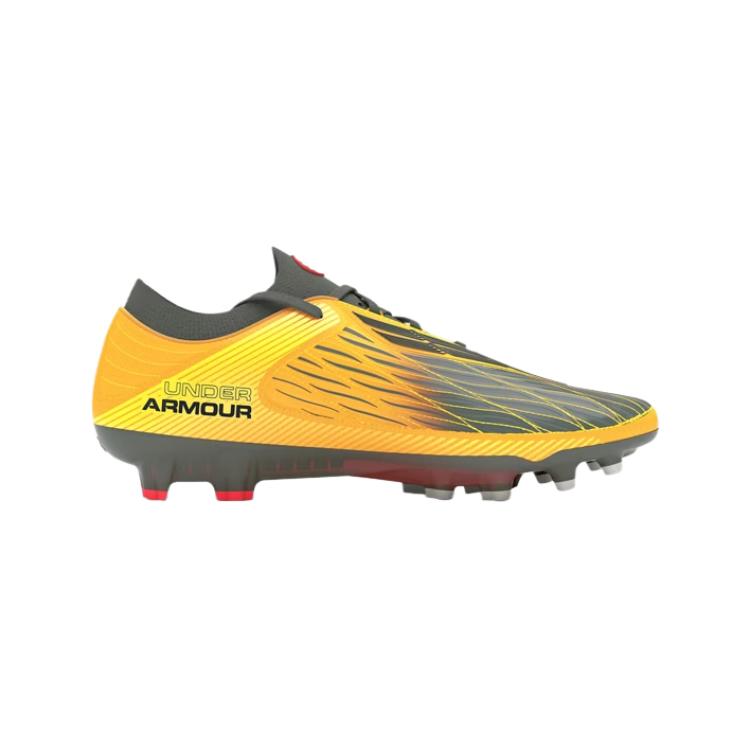 Under Armour Magnetico Elite 4 FG Taxi Grey Men Sneakers Yellow Black 3027700-700