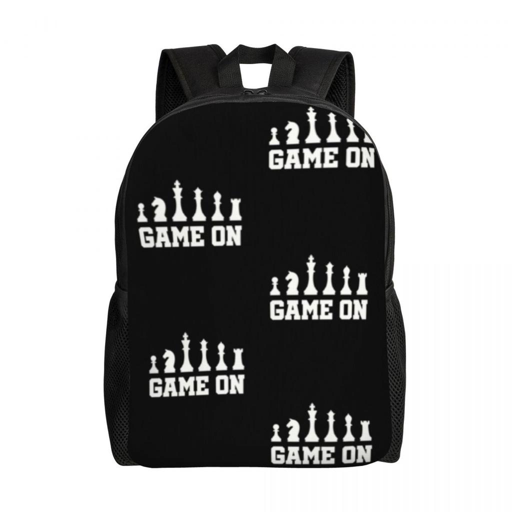 Custom Fashion Chess Backpacks Women Men Casual Bookbag for School College Chessboard Game Bags