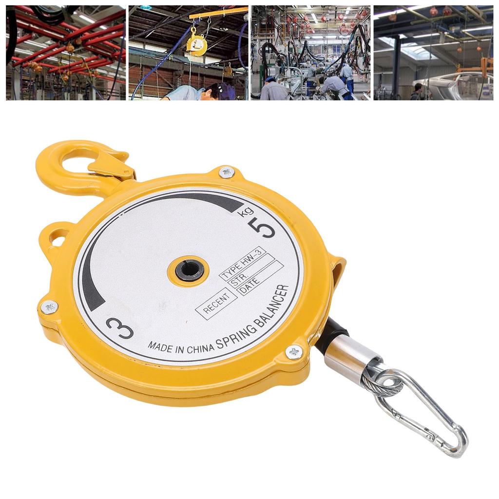Spring Balancer 3-5kg Load Bearing Self Locking Retractable Tool Holder with 1.9m Wire Rope and Hook