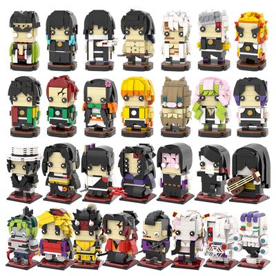 MOC Demon Slayer Brickheadz Anime Figure Bricks Tanjirou Inosuke Compatible Building Blocks Set Gift Toys For Children Adult DIY