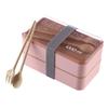 Fiambrera portátil de 1000ml, cajas Bento de paja de trigo de doble capa, vajilla para microondas, contenedor de almacenamiento de alimentos, fiambrera