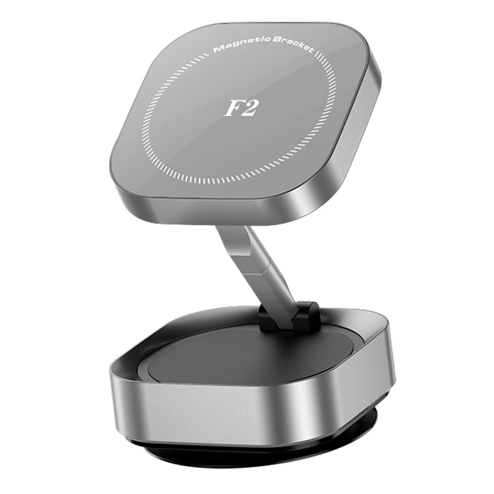 

F2 Регульована Складна Підставка Сильний Магніт Вакуумна Присоска Автомобільна Панель Приладів Лобове Скло Тримач для Телефону Silver