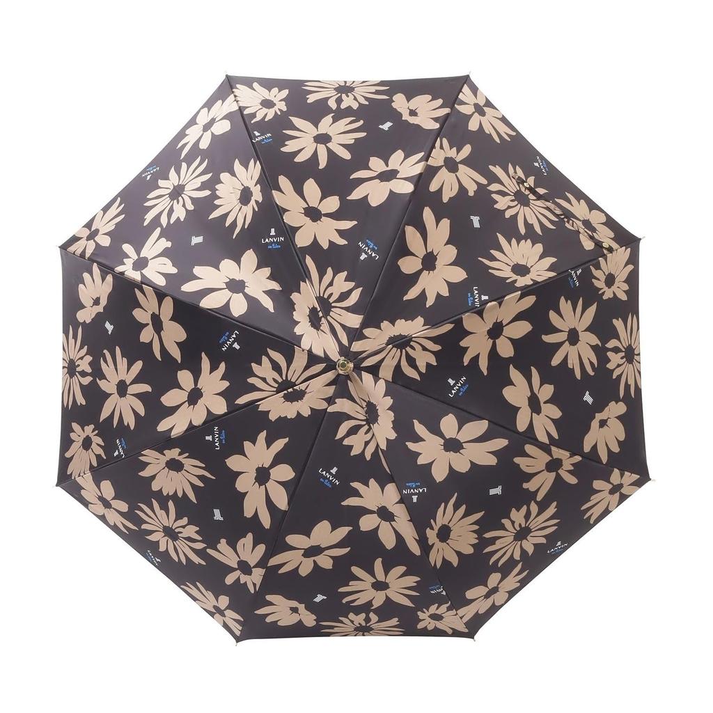 Moonbat en Rain Umbrella Long Umbrella for for Commuting to Work or for Sunny or Rainy Satin Black [Lanvin Bleu] Women, School, Days, Windproof,