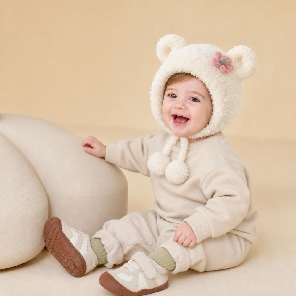 Ear Protection Baby Winter Hats Cute Flower Kids Plush Caps Fashion Warm Bonnet Newborn Toddler