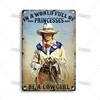 Artisian Ride Horse Metal Poster Cowgirl Cowboy Tin Plate Horse Racing Decorative Sign Wall Decor Garage Bar Pub Club Hotel Cafe