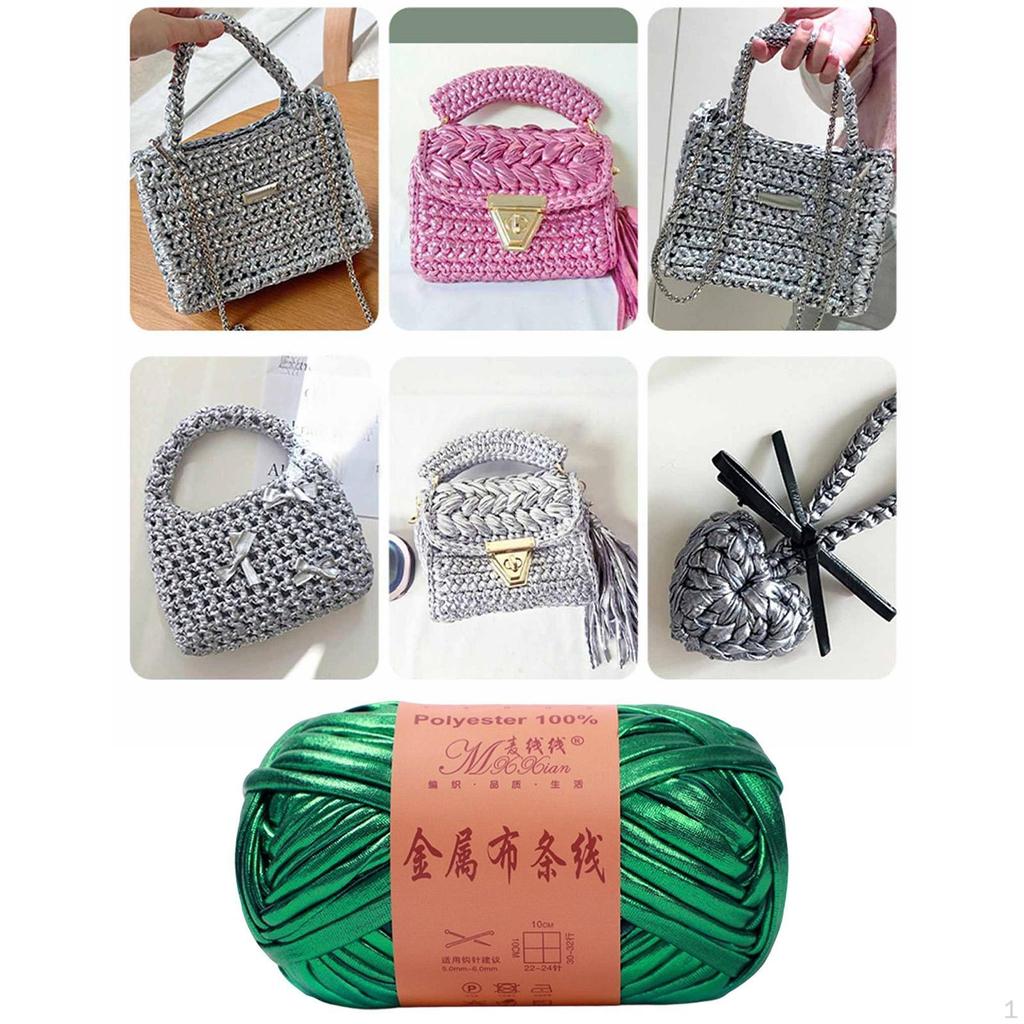 Metallic Shiny Yarn Crochet Bulky T Shirt for Headband Pillow DIY Craft