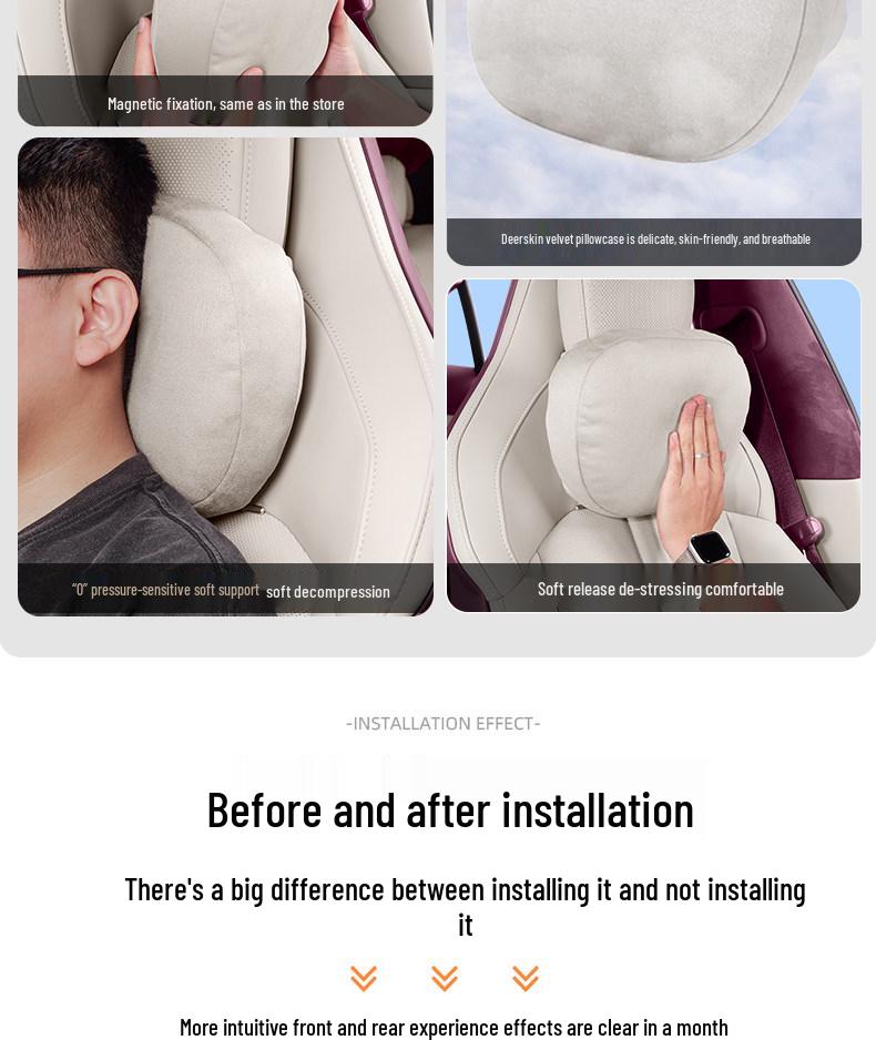 Compatible Magnetic Headrest Lumbar Support & Neck Pillow for Xiaomi YU7 Model