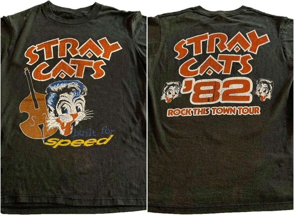 

Remake Stray Cats Rock band Rock This Town Tour #03982 T shirt 2 sided Unisex T-Shirt XXXXL
