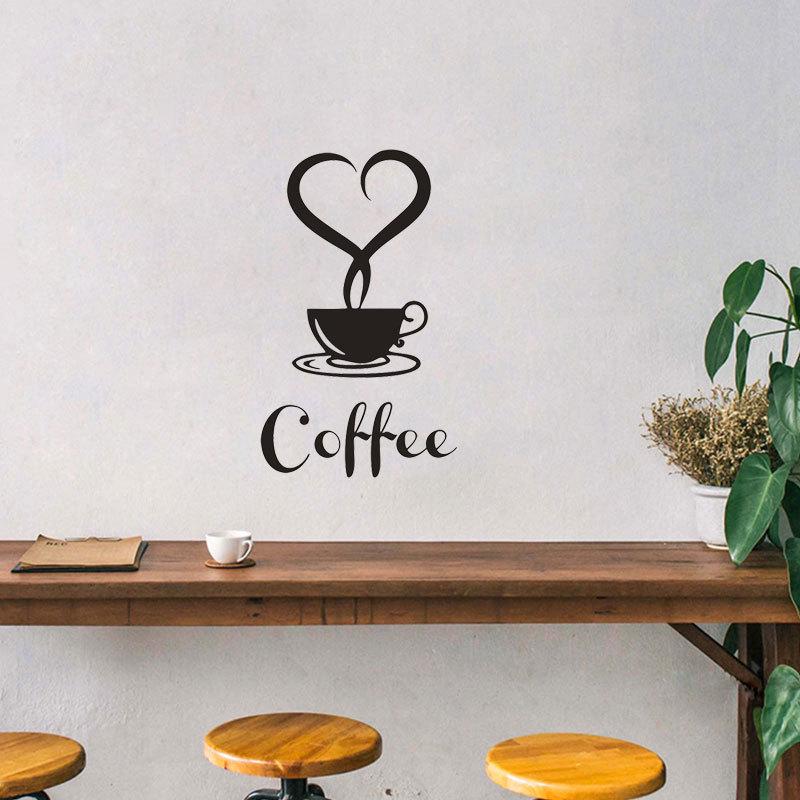 Coffee Wall Sticker Shop Restaurant Background Decor Decals Home Decorations Kitchen Removable Vinyl Wall Decorative Cafe Poster