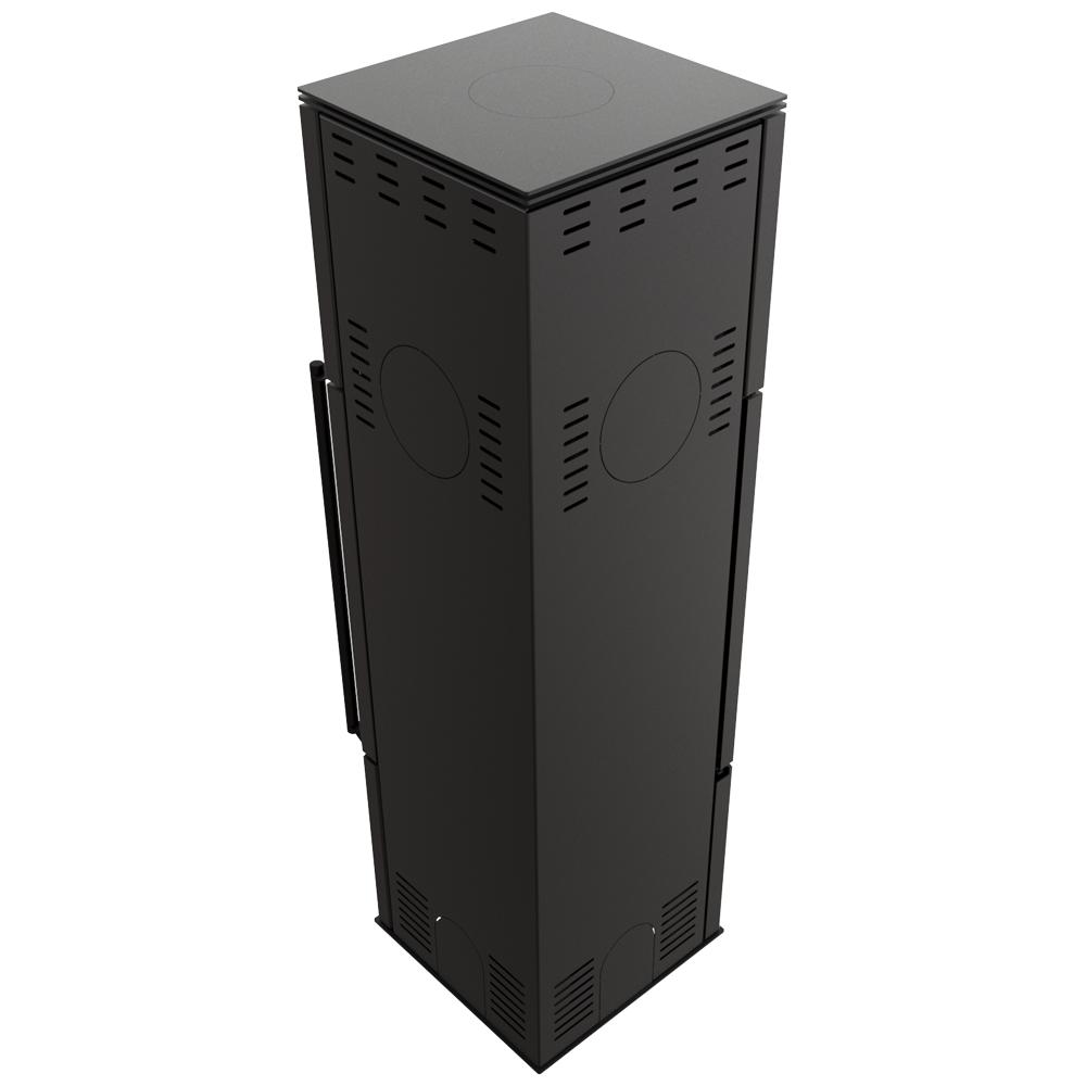 Wood Burning Steel Stove KRATKI REN/M Left Ø 150 7 kW Black Thermotec Self Closing Door