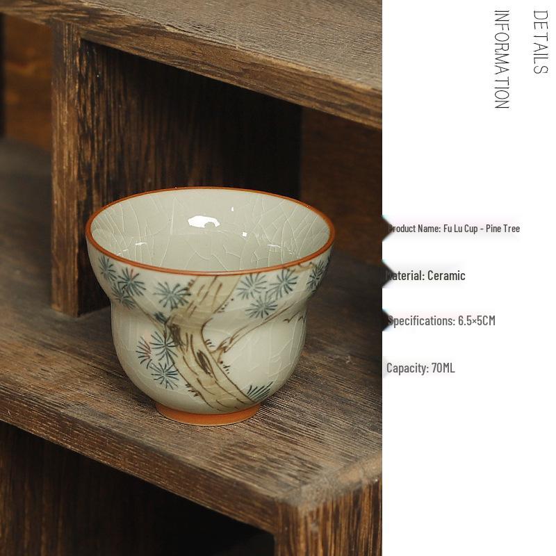 Набор тыквенных чайных чашек, расписанных вручную: Дегустационная чашка Фу Лу Гунфу с подарочной коробкой