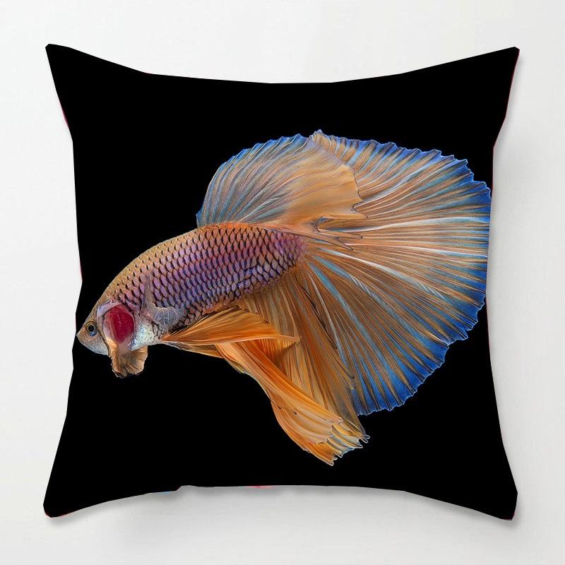 Tatami Bedside Square Pillow Animal Fish Print Pillow Case Home Sofa Pillow Cushion
