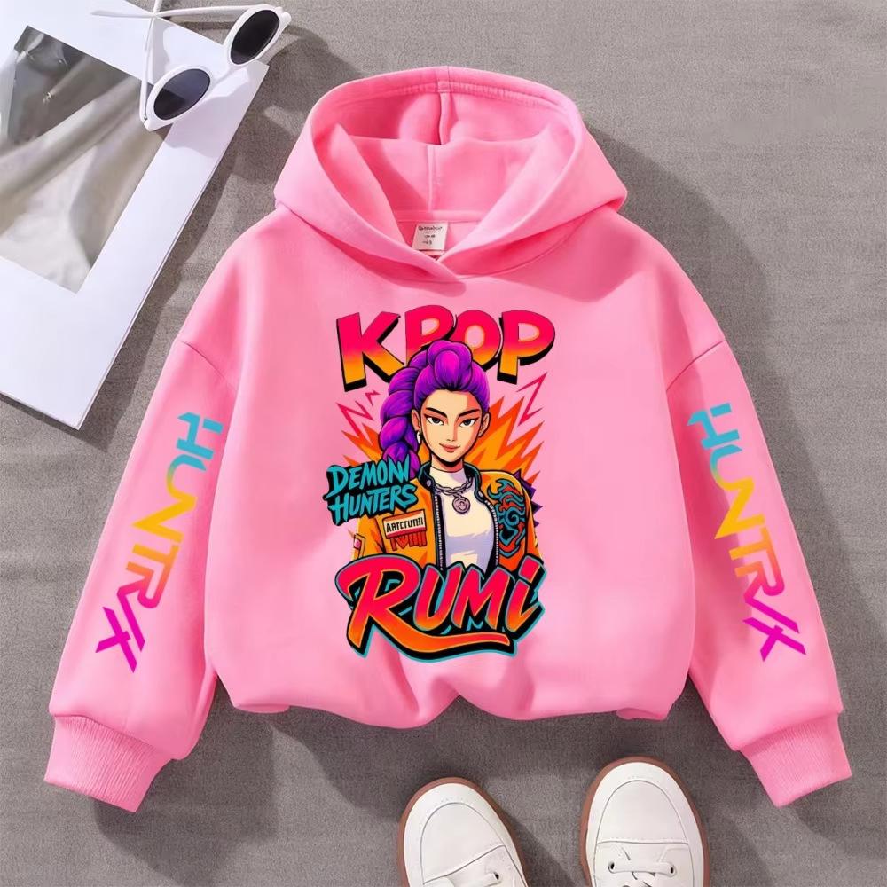 Ropa Infantil Kpop Caza de Brujas, Incluyendo Sudaderas con Capucha y Sudaderas de Moda para Niñas y Niños de 3 a 12 Años para Primavera y Otoño