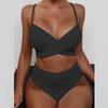 Women Sexy Solid Color Bikini Swimwear Two-Piece Swimsuit Swimming Beachwear