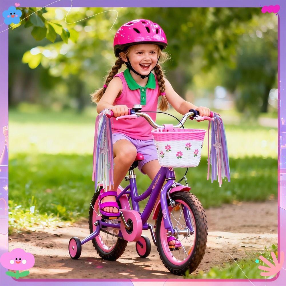 1pair Colorful Bike Tassels Ribbon Style Scooter Tassels Sparkly Handlebar Streamers  Scooter
