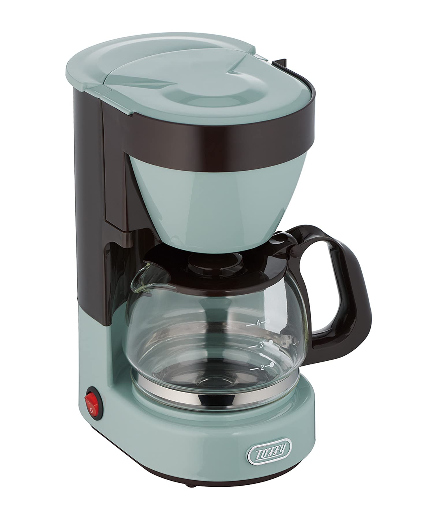 

Кавоварка на 4 чашки крапельного типу, функція автоматичного утримання тепла, скляна каструля з сітчастим фільтром, ретро-милий [Toffy] K-CM1 (Бліда Аква) К-СМ1-ПА блідий колір аква