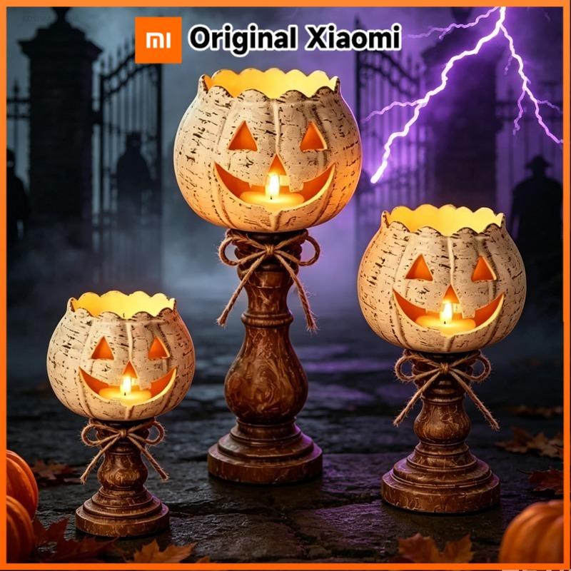 Xiaomi Halloween Light Pumpkin Candlestick Lantern Pumpkin Tealight Candle Holder Lamp Halloween Party Home Decor Ornaments Props Gifts