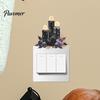 Removable Light Switch Skins Black Candle Pumpkin Skull Sticker, Halloween Dark Fairy Tale Cover Decals Wall Decal, Spooky Socket Outlet Decor