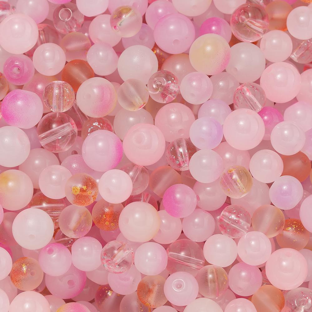 20/50g/Lot Mixed Glass Round Bead Colorful Loose Beads for DIY Jewelry Making Pendant Necklace Accessories Findings Supplies