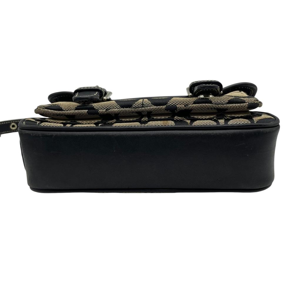 Used COACHShoulder Bag black/beige canvas/leather Women