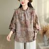 DIMANAF 2026 Plus Size Autumn Women Blouse Shirts Tunic Oversize Loose Casual Lady Tops Elegant Lady Print Floral Vintage