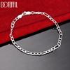 925 Sterling Silver Gift Wedding Jewelry 4mm Side Chain Fashion Bracelet