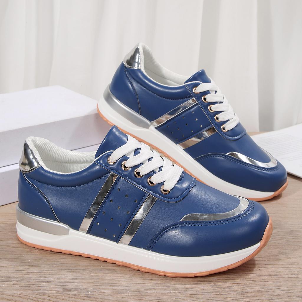 New Women Sneakers Platform Shoes Leather Patchwork Casual Sport Shoes Ladies Outdoor Running Vulcanized Shoes Zapatillas Mujer