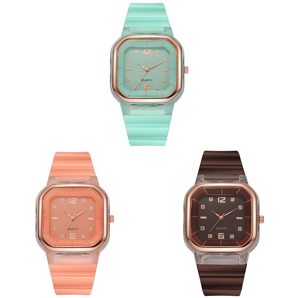 Childrens Square Silicone Quartz Watch With Decorative Dial For School Kids