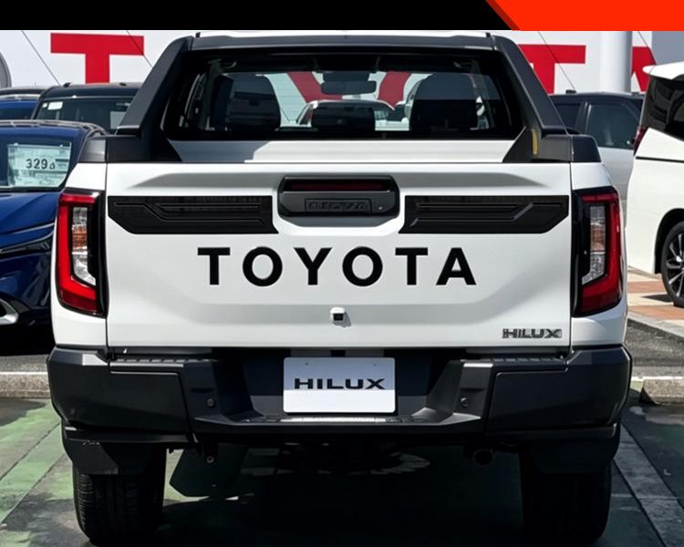 Fits 26 Toyota Hilux models: Modified Rear Tailgate Bowl Handle Trim Strips.
