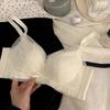 New Japanese Lace Underwear Women's Suit, Small Breasts Gathered, No Steel Ring, Upper Support, Anti-drop Adjustment Type, Comfortable Bra Cover