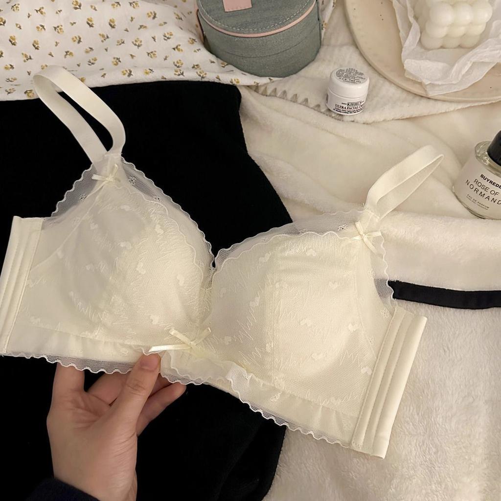New Japanese Lace Underwear Women's Suit, Small Breasts Gathered, No Steel Ring, Upper Support, Anti-drop Adjustment Type, Comfortable Bra Cover