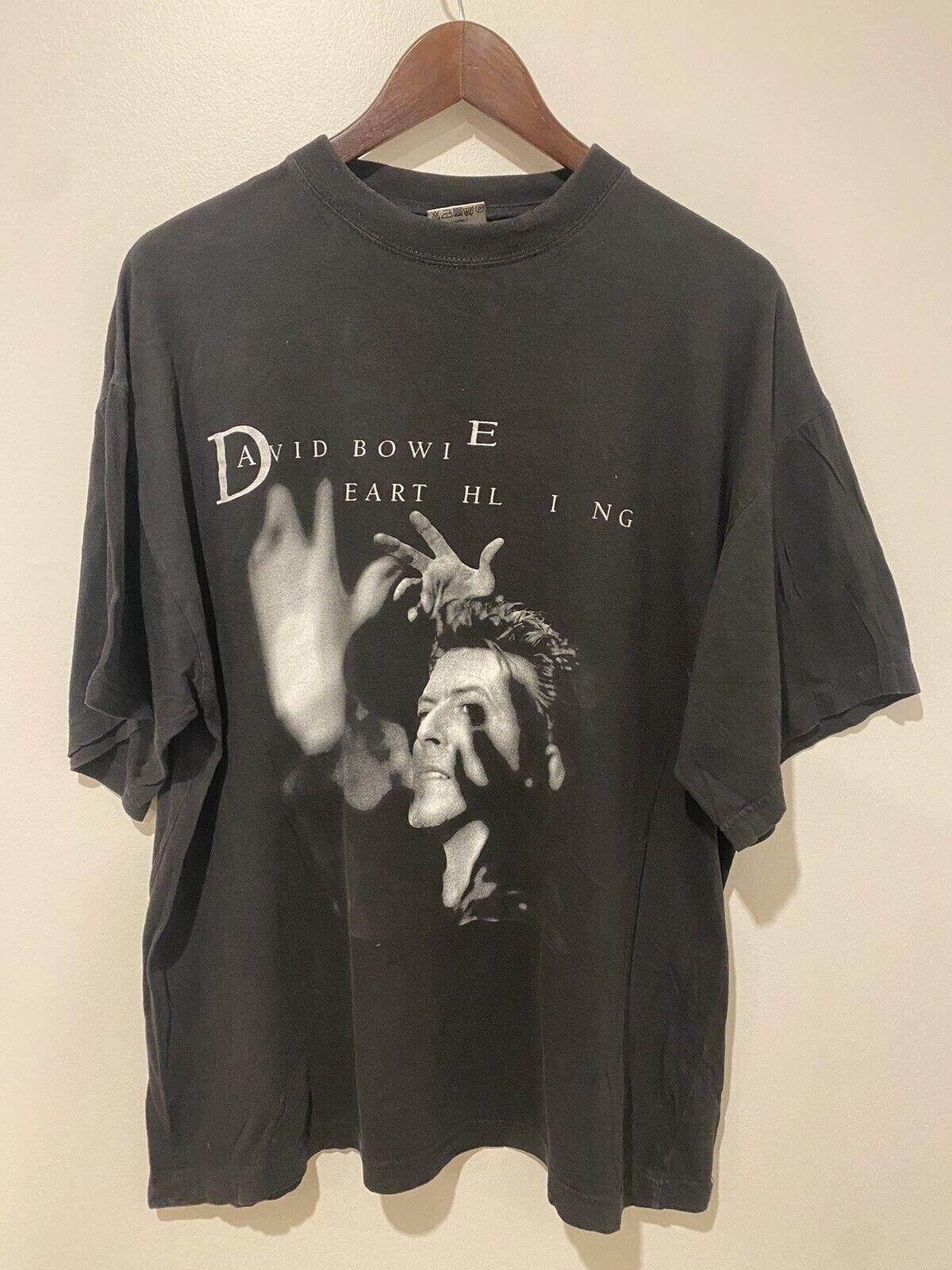 David Bowie earthling tour shirt remake black shirt rock music unisex vtg XL