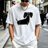 Funny Dachshund With Big Eyes Printed Tshirt Cotton Summer Short Sleeve Tshirt Unisex Unisex Round Neck Casual Soft Tees Clothing