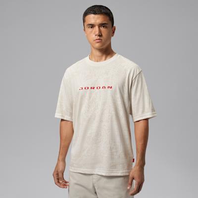 Jordan T Shirts Men s Ecru Crew Neck S