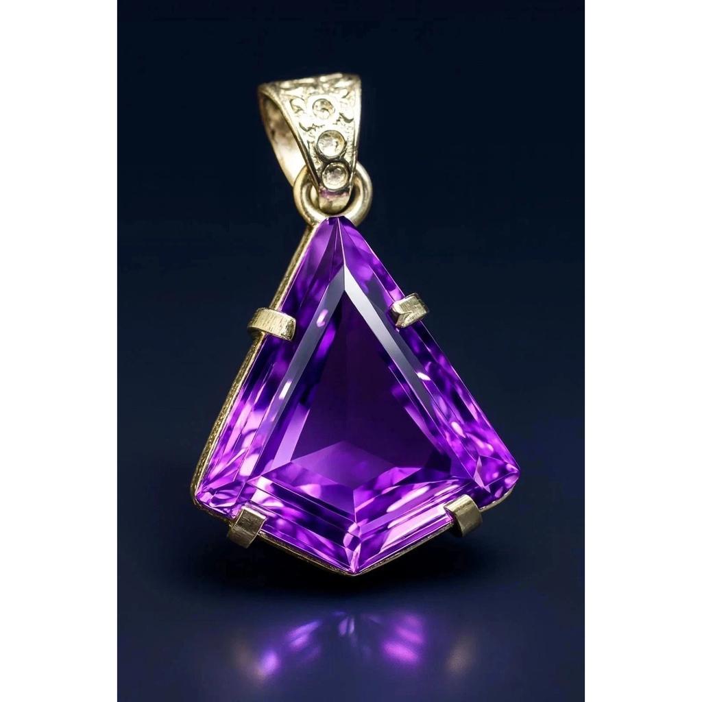 62 Ct Natural Topaz purple Fancy 925 Sterling Silver Certified Gemstone Pendant