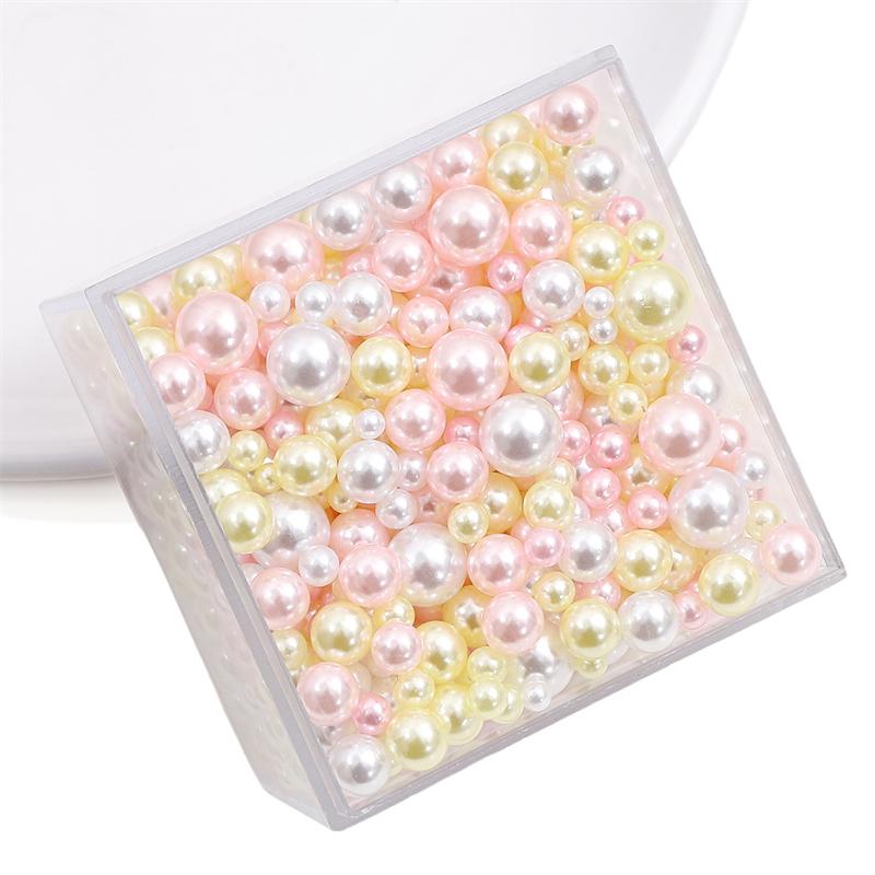 

3-8 мм 10/50 г случайные смешанные жемчужные бусины без отверстий, круглые бусины из АБС-пластика для рукоделия, изготовления ювелирных изделий 3-8mm 10g