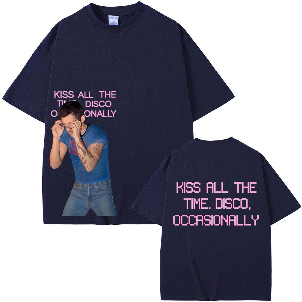 Kuss Die Ganze Zeit Disco Gelegentlich Album Gleicher Stil Druck T-Shirt Herren Mode Popmusik T-Shirt Männlich Baumwolle Übergroße T-Shirts