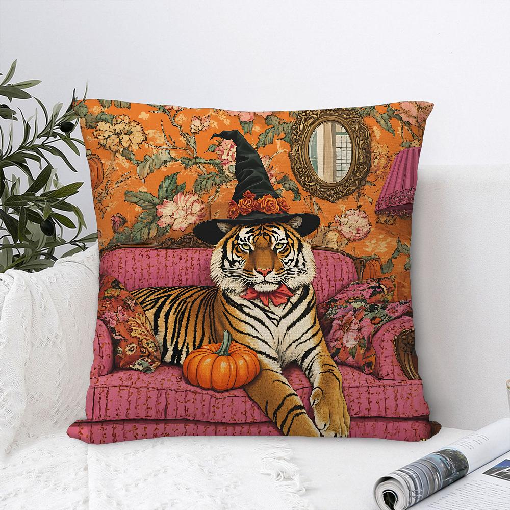 Animal Vintage Portrait Pillow Case Sofa Decorative Home Double-Sided Print Plush Square Throw Pillow Covers Cushion Decor Cover