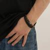KunJoe Vintage Multi-Layer Woven Bracelet Men Punk Cross Charm Stainless Steel Bracelet Fashion Braided Wrap Wristbands Jewelry