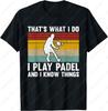 Tricou Bumbac Adult Jucător Padel Distractiv Tenis Sportiv Stil Casual Simplu Tendință Proiecție Cool Camisetas Tricou pentru Bărbați
