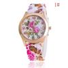 Elegante Orologio da Donna con Cinturino in Silicone e Stampa Floreale per Uso Casual