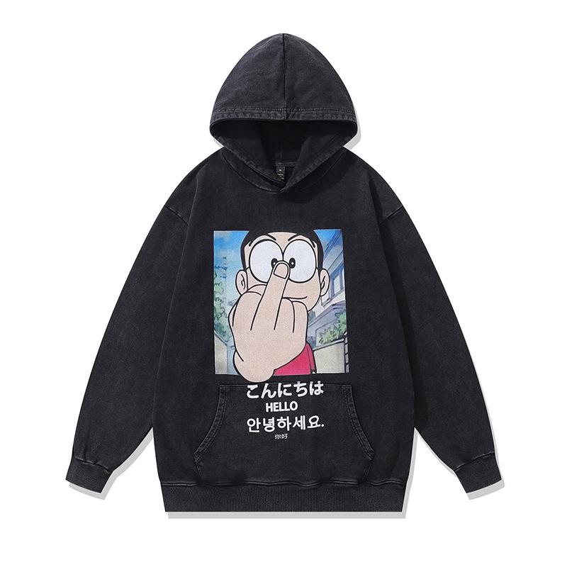 Amerikanischer Retro Fried Color Kapuzenpullover Billie Digitaler Direktdruck Gewaschener Reiner Baumwoll-Hoodie Herren