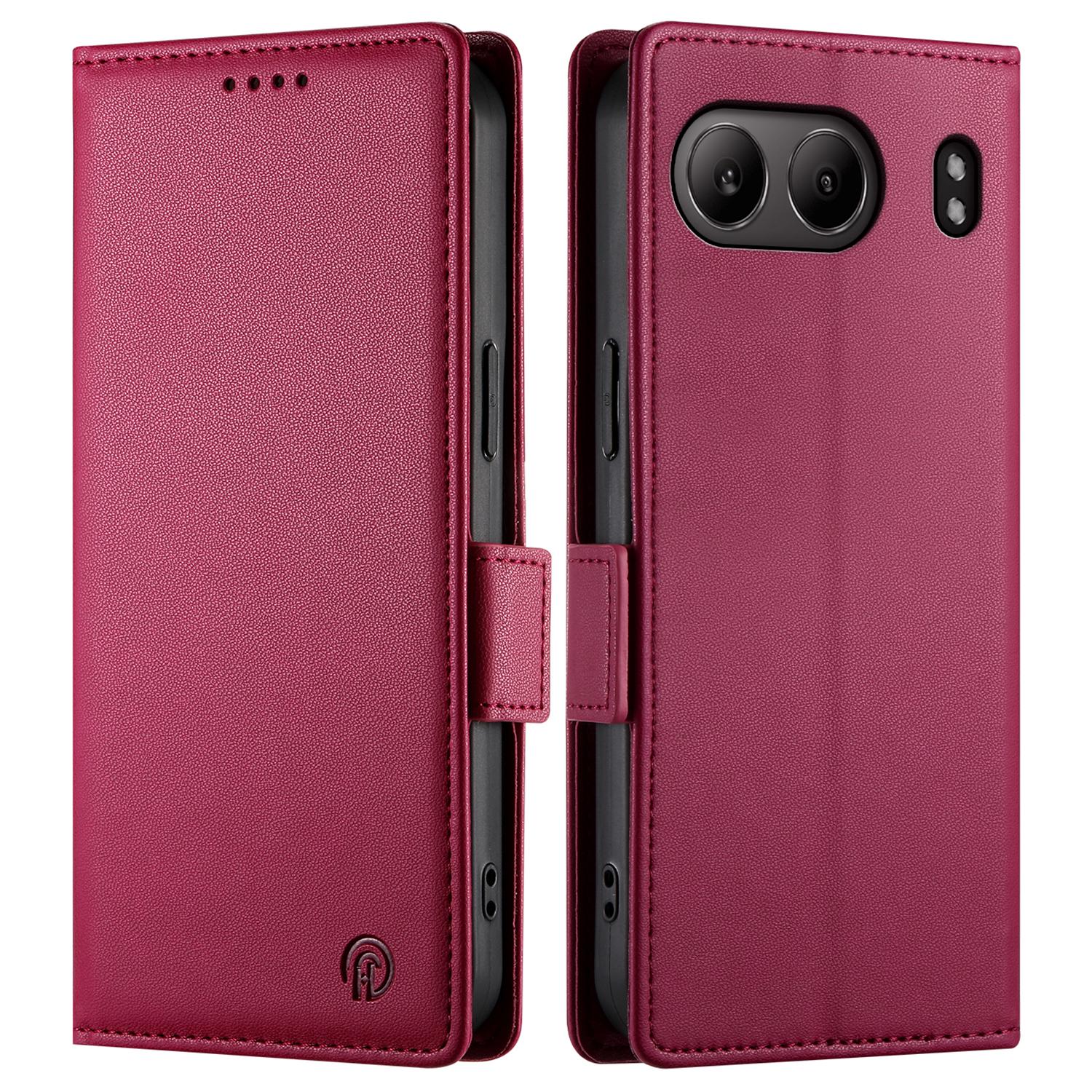 

DF-010 Для OnePlus Nord 4 Чохол-підставка Шкіряний гаманець Чохол для телефону Wine Red