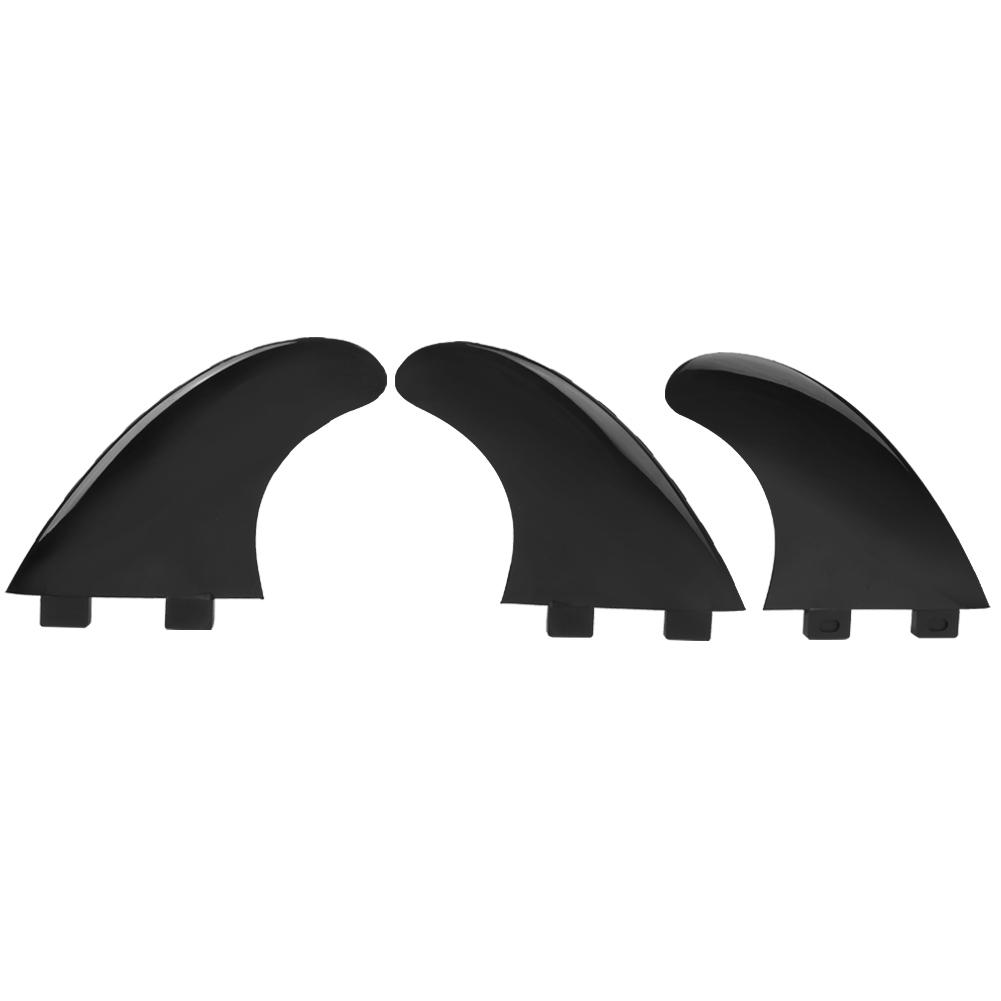 3Pcs Nylon Fins Set Right Middle Left for Surfboard Paddle Board Accessories BlackSurfboard Fin