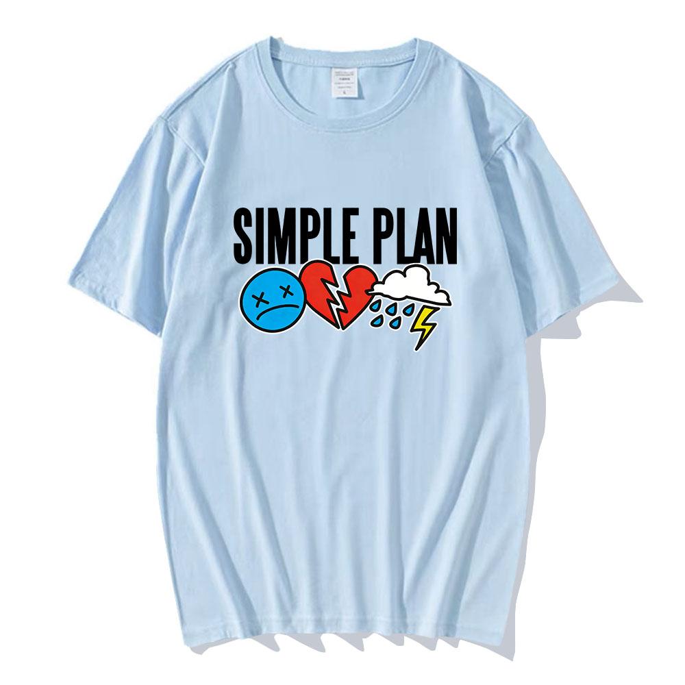 Original 3 Icons Logo T-Shirt Band SIMPLE PLAN Design Print Tshirts Short Sleeve Cotton Summer O-neck Tees Unisex Streetwear Top
